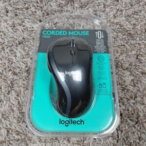 NEW Logitech Hyper-Fast Corded Scroll Wheel Mouse Model M500 Black